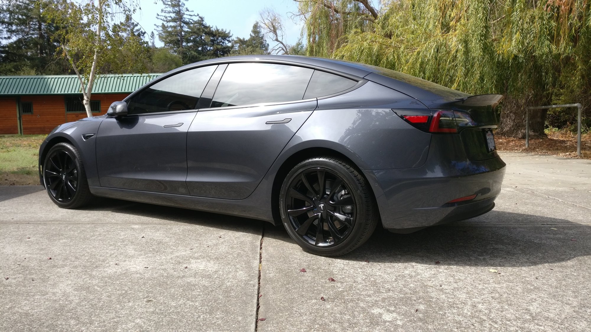 Grey Tesla Model Tinted Windows Priezor Com