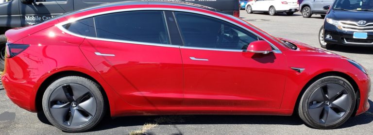 Ceramic tinted model 3 with 50% front and 35% rear windows – Tesla