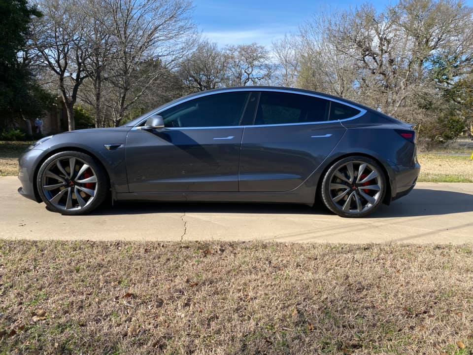 performance model 3 lowered with eibach suspension